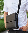 Чоловічий класичний месенджер через плече шкіряний чорний Tiding Bag 2862 _ bags25, фото 3