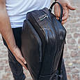 Чоловічий рюкзак шкіряний міський для ноутбука чорний Tiding Bag B2-884371A _ bags25, фото 5