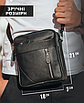 Чоловіча шкіряна сумка через плече Tiding Bag M38-10131A чорна _ bags25, фото 3
