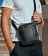 Чоловіча шкіряна сумка через плече Tiding Bag M38-10131A чорна _ bags25, фото 6