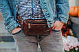 Чоловіча шкіряна сумка-банка на пояс коричнева A37F-323-3A _ bags25, фото 5