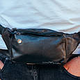 Чоловіча шкіряна сумка-бананка на пояс чорна TidinBag - 16431 _ bags25, фото 2