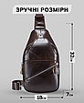 Сумка-слінг чоловіча шкіряна коричнева Tiding Bag - MK03983 _ bags25, фото 4