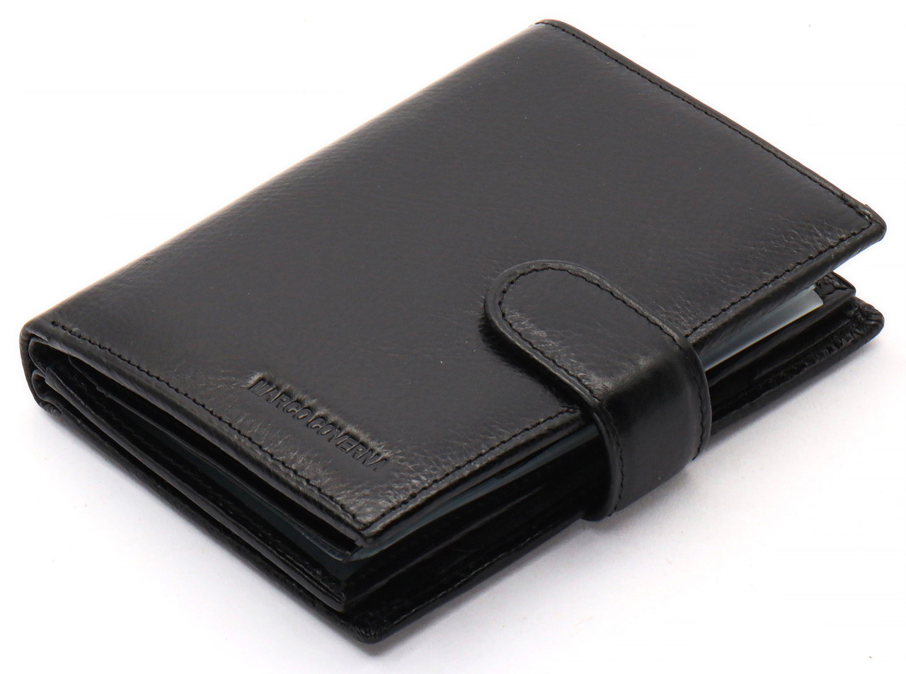 Чорне чоловіче портмоне з натуральної шкіри з відділенням під автодокументи Marco Coverna MC-2090H-1 _ bags25, фото 1