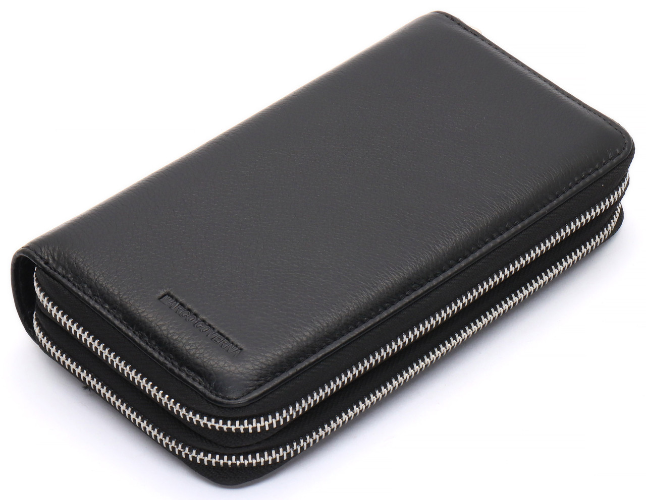 Чорний чоловічий клатч на дві блискавки з натуральної шкіри Marco Coverna MC-801-1 _ bags25, фото 1