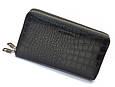 Чорний гаманець-клатч на дві блискавки із фактурної натуральної шкіри Marco Coverna MCJP-5902B _ bags25, фото 3