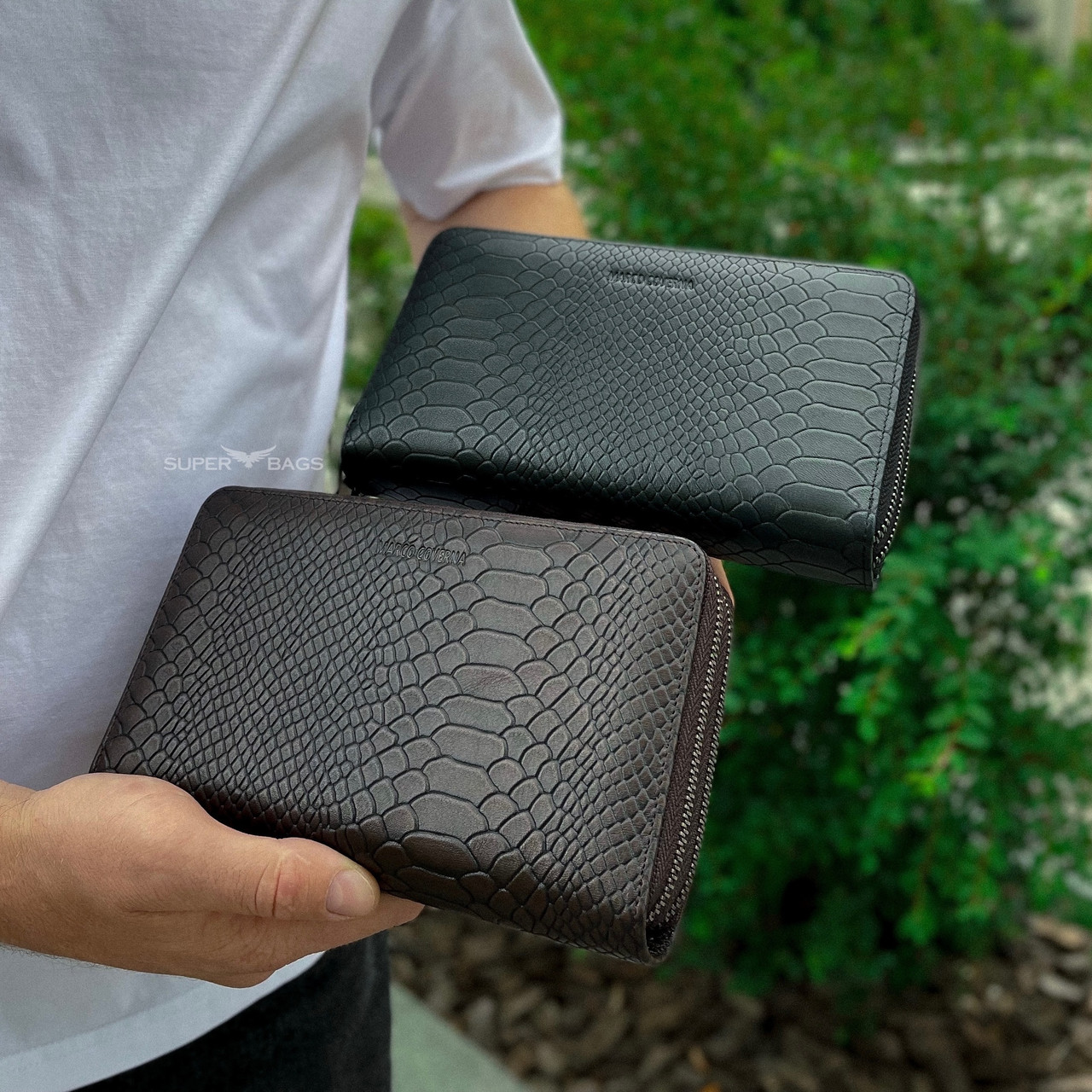 Клатч на дві блискавки з фактурною натуральною шкірою MC-086-5902С _ bags25, фото 1