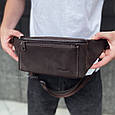 Коричнева сумка-бананка з шкіри крезі хорс CH-7371 _ bags25, фото 2