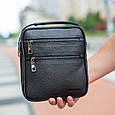 Шкіряна чоловіча сумка-барсетка через плече чорна Bexhill BX-14660 _ bags25, фото 3