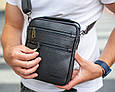 Шкіряна чоловіча сумка-барсетка через плече чорна Bexhill BX-14660 _ bags25, фото 4