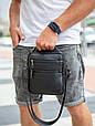 Шкіряна чоловіча сумка-барсетка через плече чорна Bexhill BX-14660 _ bags25, фото 8