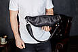 Сумка-бананка чоловіча стильна із натуральної гладкої шкіри чорна TD-31848 _ bags25, фото 6