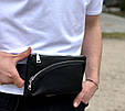 Топ! Поясна сумка-бананка чоловіча шкіряна чорна TD-54928 _ bags25, фото 6