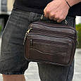 Топ! Чоловіча шкіряна сумка барсетка через плече з ручкою коричнева BEXHILL 61881B _ bags25, фото 2