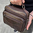 Топ! Чоловіча шкіряна сумка барсетка через плече з ручкою коричнева BEXHILL 61881B _ bags25, фото 3