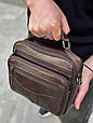 Топ! Чоловіча шкіряна сумка барсетка через плече з ручкою коричнева BEXHILL 61881B _ bags25, фото 9
