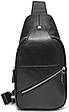 Чоловіча сумка-слінг шкіряна чорна Tiding Bag 7579 _ bags25, фото 3