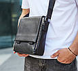 Шкіряна чоловіча сумка-месенджер з натуральної шкіри чорна Tiding Bag 6197 _ bags25, фото 2