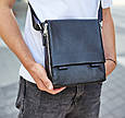 Шкіряна чоловіча сумка-месенджер з натуральної шкіри чорна Tiding Bag 6197 _ bags25, фото 10