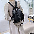 Рюкзак жіночий чорний шкіряний з ременем 35538 _ bags25, фото 6