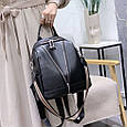 Рюкзак жіночий чорний шкіряний з ременем 35538 _ bags25, фото 8