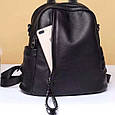 Шкіряний класичний жіночий рюкзак чорний 94083 _ bags25, фото 3
