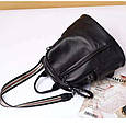 Шкіряний класичний жіночий рюкзак чорний 94083 _ bags25, фото 4