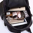 Шкіряний класичний жіночий рюкзак чорний 94083 _ bags25, фото 6