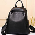 Жіночий класичний шкіряний рюкзак чорний міського типу 85378 _ bags25, фото 2
