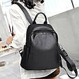 Жіночий класичний шкіряний рюкзак чорний міського типу 85378 _ bags25, фото 3