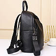 Жіночий класичний шкіряний рюкзак чорний міського типу 85378 _ bags25, фото 4