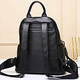 Жіночий класичний шкіряний рюкзак чорний міського типу 85378 _ bags25, фото 10