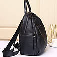 Рюкзак жіночий шкіряний з тичненням під рептилію чорний 34926 _ bags25, фото 3