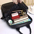 Рюкзак жіночий шкіряний з тичненням під рептилію чорний 34926 _ bags25, фото 7