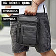 Чоловіча шкіряна сумка-барсетка через плече чорна Bexhill BX-09164 _ bags25, фото 8