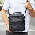 Чоловіча шкіряна сумка-барсетка через плече чорна Bexhill Bx-56402 _ bags25, фото 2
