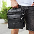 Чоловіча шкіряна сумка-барсетка через плече чорна Bexhill Bx-56402 _ bags25, фото 8