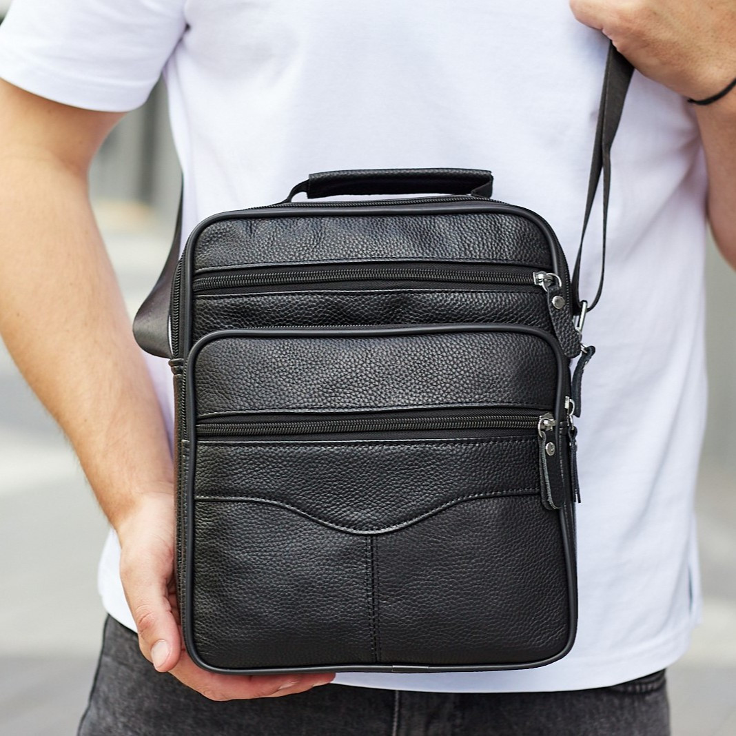 Чоловіча шкіряна барсетка через плече чорна Bexhill Bx-50311 _ bags25, фото 1