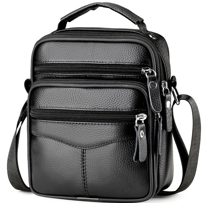 Чоловіча сумка-барсетка шкіряна чорна Tiding Bag 75003 _ bags25, фото 1