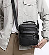 Чоловіча сумка-барсетка шкіряна чорна Tiding Bag 75003 _ bags25, фото 2