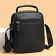 Чоловіча сумка-барсетка шкіряна чорна Tiding Bag 75003 _ bags25, фото 8