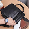 Чоловіча шкіряна барсетка через плече з ручкою чорна Bexhill Bx-66503 _ bags25, фото 6