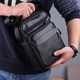 Чоловіча шкіряна барсетка через плече з ручкою чорна Bexhill Bx-66503 _ bags25, фото 9