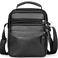 Чоловіча шкіряна барсетка через плече компактна функціональна з ручкою чорна Bexhill Bx-54551 _ bags25, фото 2