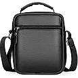 Чоловіча шкіряна барсетка через плече компактна функціональна з ручкою чорна Bexhill Bx-54551 _ bags25, фото 6