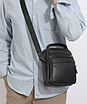 Чоловіча шкіряна барсетка через плече компактна функціональна з ручкою чорна Bexhill Bx-54551 _ bags25, фото 9