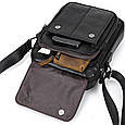 Сумка-барсетка чоловіча через плече шкіряна гладка чорна Tiding Bag TD-69291 _ bags25, фото 5