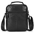 Сумка-барсетка чоловіча через плече шкіряна гладка чорна Tiding Bag TD-69291 _ bags25, фото 6