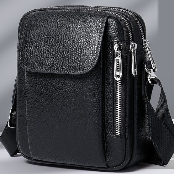 Чоловіча шкіряна сумка-барсетка через плече чорна Bexhill BX-83777 _ bags25, фото 1