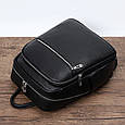 Чоловічий шкіряний рюкзак для поїздок і прогулянок чорний Tiding Bag 75362 _ bags25, фото 3